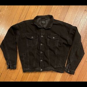 boohooMAN Mens medium black denim jacket